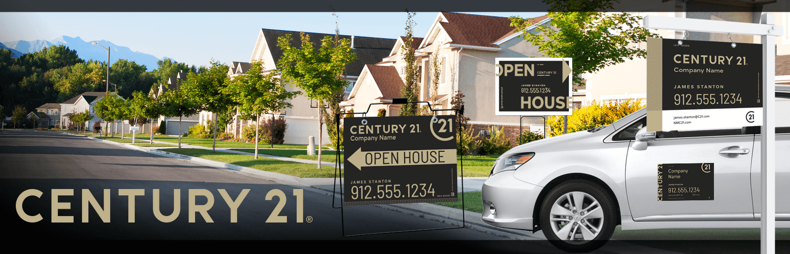 Century 21 real estate signs banner